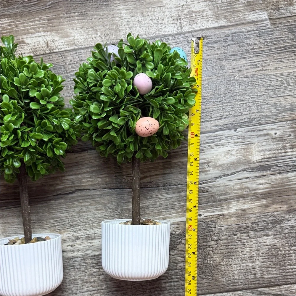 Green Topiary Plants trees Bundle 4 in White Eggs